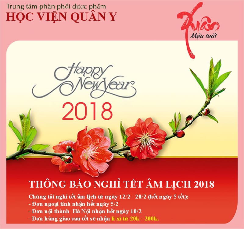 Lịch nghỉ tết Mậu Tuất 2018