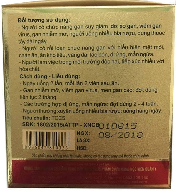 Viên Bổ Gan Livertonic New 60 Viên - Học Viện Quân Y