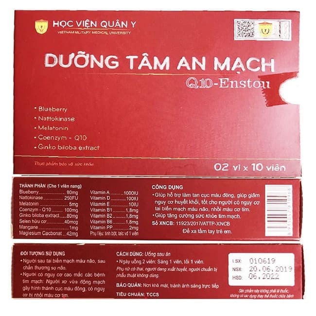 Dưỡng tâm An mạch Q10-Enstou Học Viện Quân Y